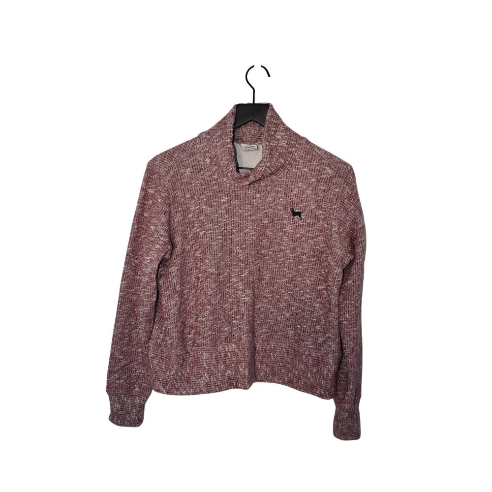 The Black Dog Pink Heathered Turtleneck Ribbed Sweater Sz M